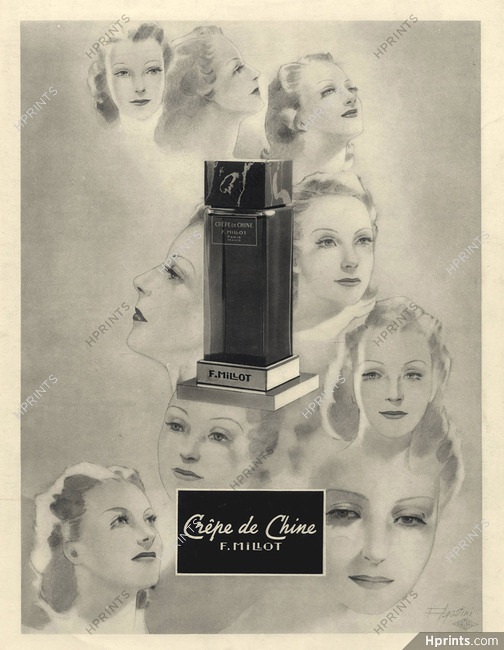 Millot (Perfumes) 1938 Crêpe de Chine, Felix Agostini, Portrait