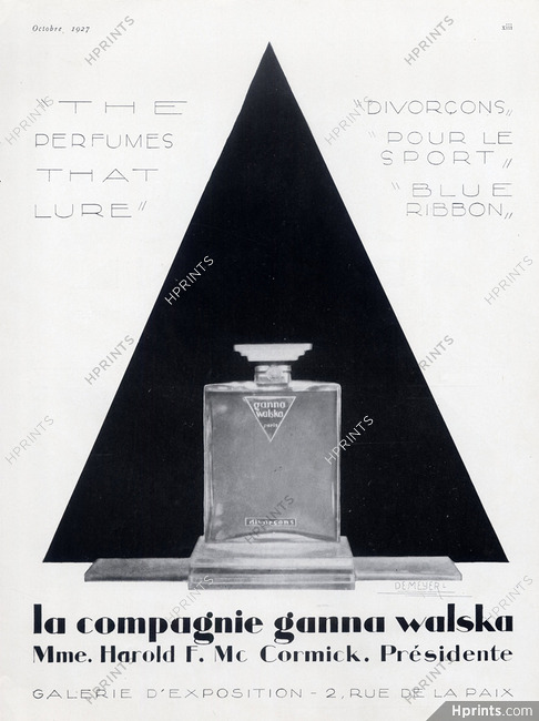 Ganna Walska (Perfumes) 1927 Divorçons Perfume, Photo Demeyer