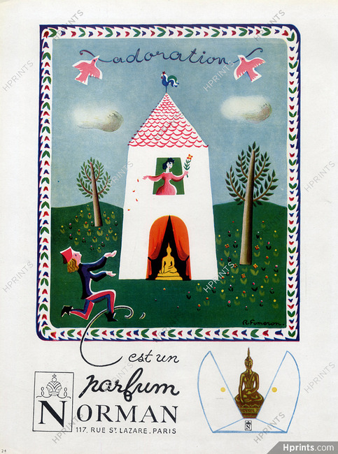 Norman (Perfumes) 1945 Adoration Perfume, R. Fumeron
