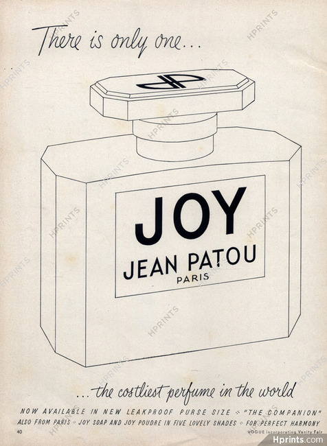 Jean Patou (Perfumes) 1952 Joy