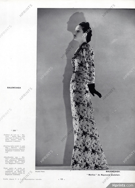 Balenciaga 1939 Evening Tailor, Photo Studio Franz