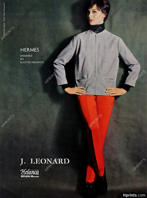 Hermès (Sportswear) 1960 Pants Elastiss Helanca, Photo Denis Manceaux, Ski Fashion