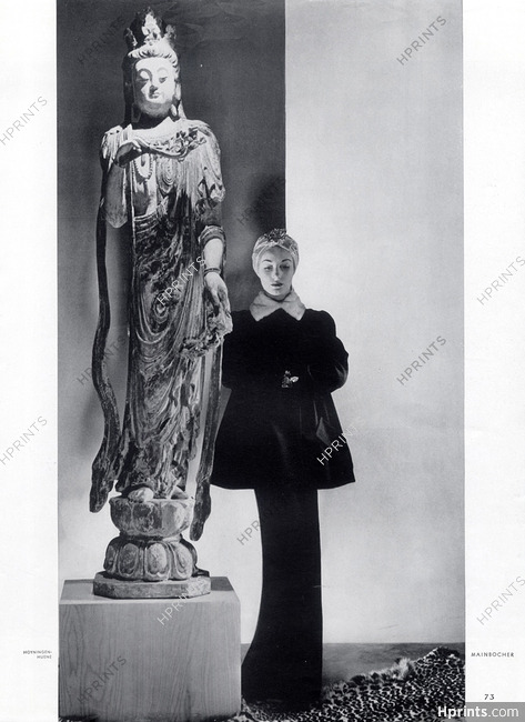 Mainbocher 1940 Long Skirt & Jacket, Turban, Photo George Hoyningen-Huene