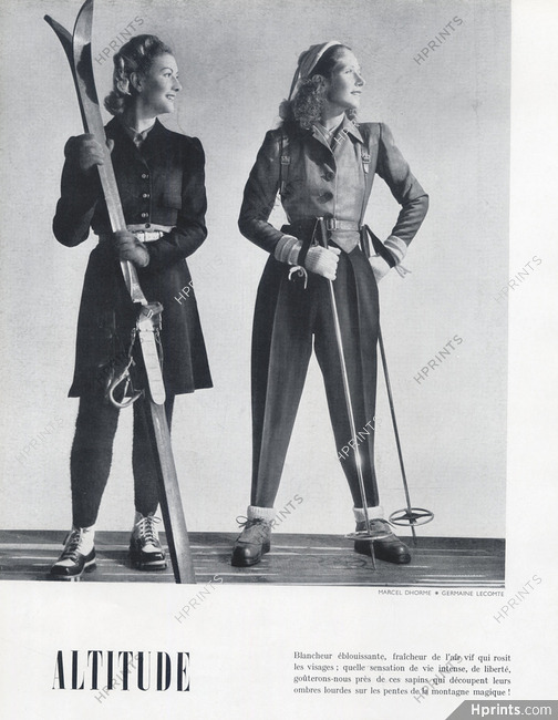 Germaine Lecomte & Marcel Dhorme 1946 Ski Wear