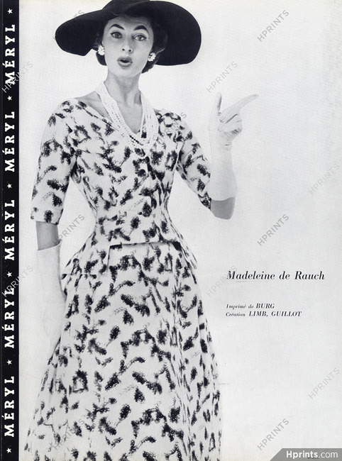 Madeleine de Rauch 1955 Photo Guy Arsac, Burg (Fabric)