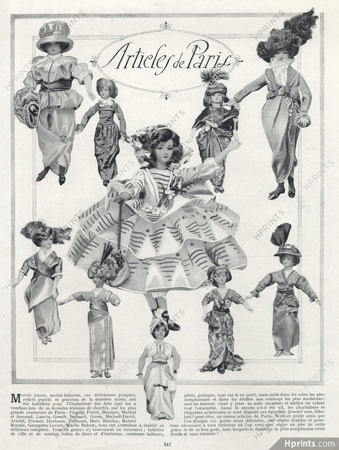 Dolls Dressed by Jeanne Lanvin, Paquin, Paul Poiret, Beer, Martial et Armand 1913