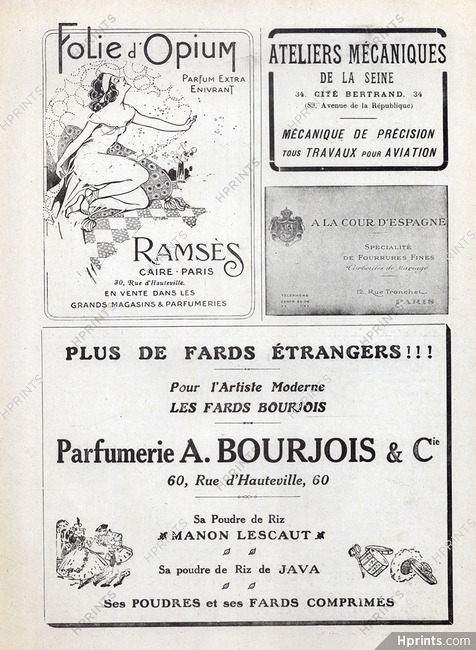 Ramsès 1918 Folie d'Opium, Bourjois