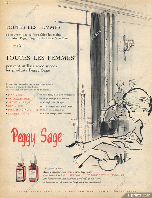 Peggy Sage (Cosmetics) 1959 Shop, Store, Place Vendôme