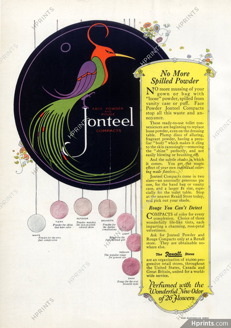 Jonteel (Cosmetics) 1921 Powder Compacts