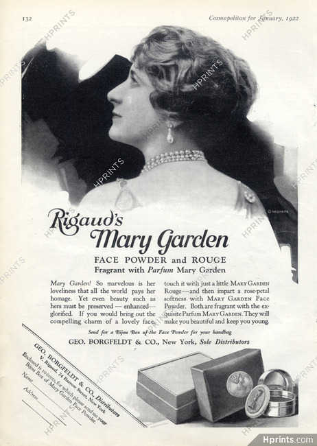 Mary Garden (Cosmetics) 1922 Mishkin, Rigaud