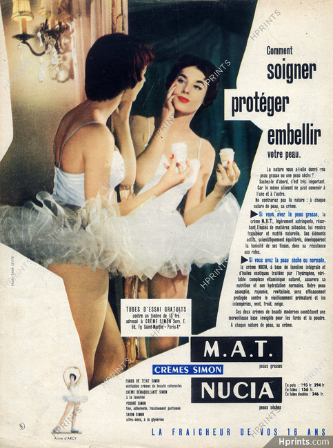 Crème Simon 1956 Aline d'Arcy, Ballerine