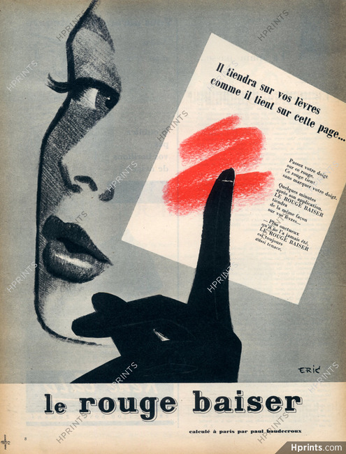 Rouge Baiser (Cosmetics) 1957 Eric, Lipstick