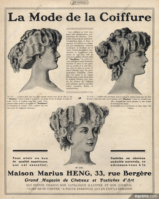Marius Heng (Hairstyle) 1907 Hairpieces, Postiches, Wig