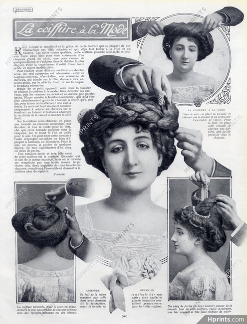 Hairstyle 1908 Coiffure Recamier, Wig