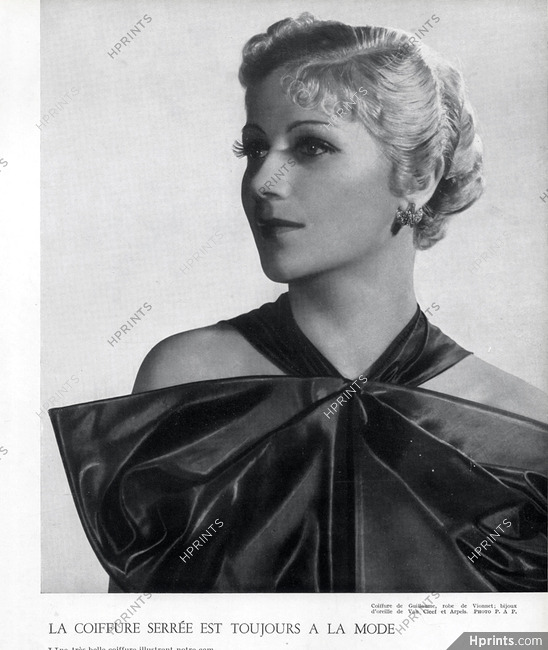 Guillaume (Hairstyle) 1935 Dress Madeleine Vionnet