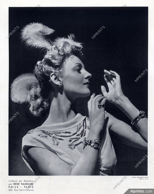 René Rambaud (Hairstyle) 1938 Photo Joffé