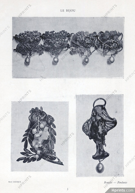 René Lalique (Bracelet & Pendants) 1905 Art Nouveau Style
