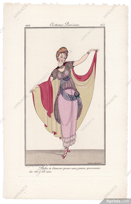 Gerda Wegener 1914 Journal des Dames et des Modes Costumes Parisiens N°165 Ball Dress