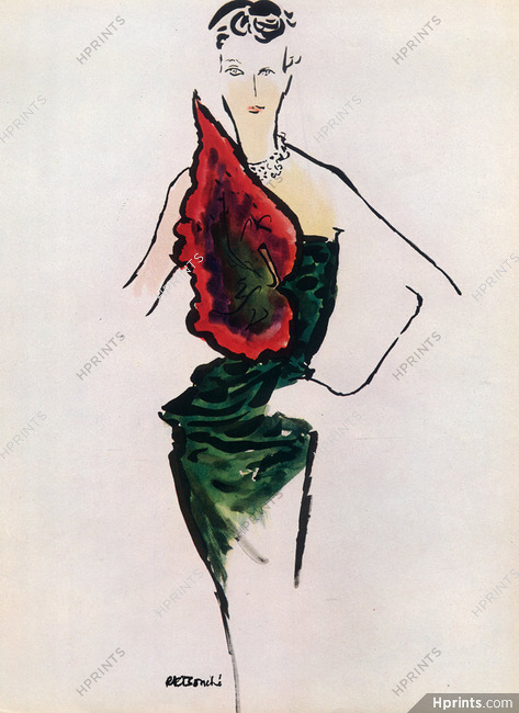 Schiaparelli 1949 Waterlily Dress, René Bouché