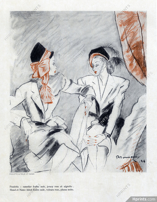 Paulette 1946 Hats, Pierre Mourgue