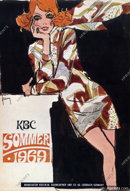KBC (Koechlin Baumgartner und Cie) Fabric 1968 Summer Dress Textile