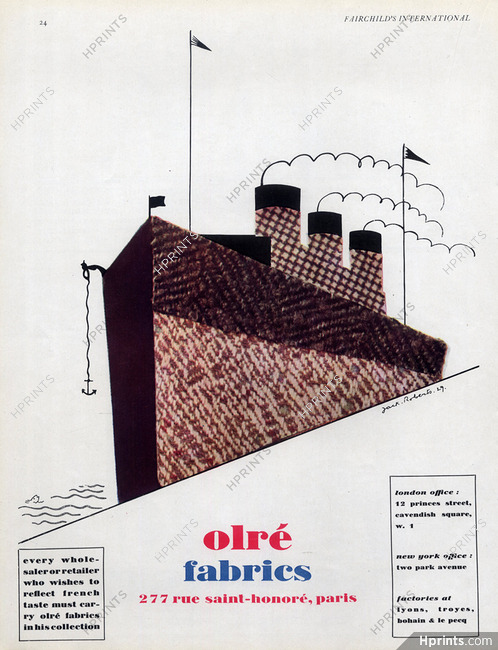 Olré (Fabric) 1929 Jack Roberts, Transatlantic Liner