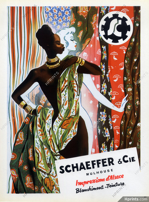 Schaeffer & Cie (Fabric) 1953 White and Black Women