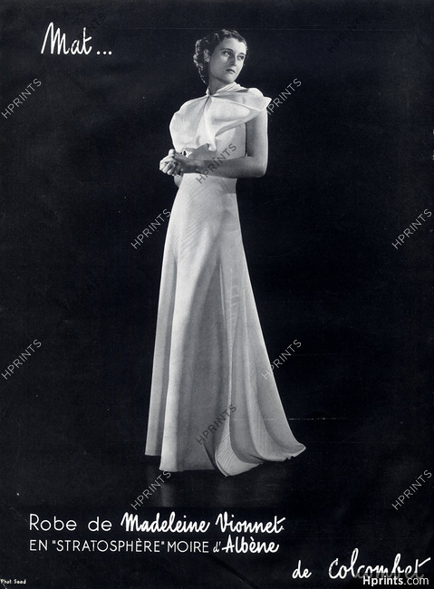 Colcombet 1935 Madeleine Vionnet, White Evening Gown, Photo Georges Saad