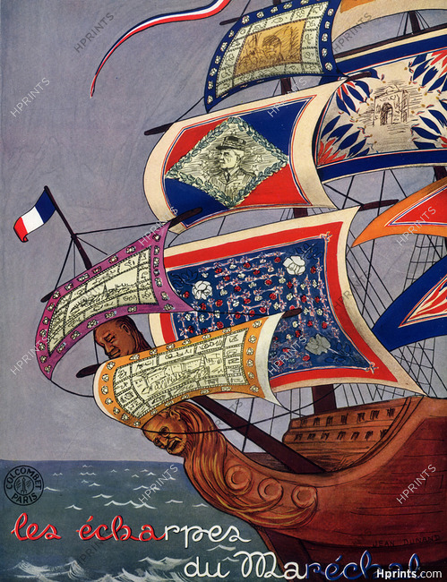 Colcombet 1941 Echarpes du Maréchal, Boat, Ship, Jean Dunand