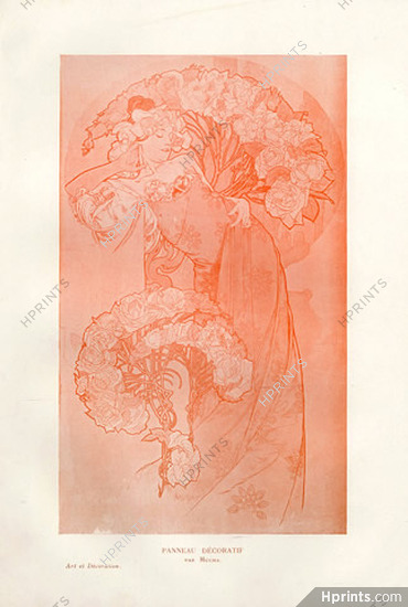 Alfons Mucha 1900 Panneau Décoratif, Art Nouveau Style