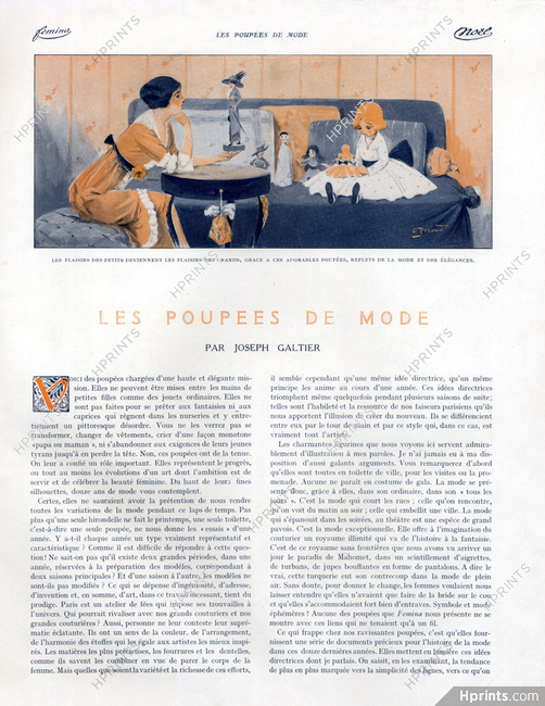 Les Poupées de Mode, 1912 - Dolls of Fashion Lafitte-Desirat, André Pecoud, Text by Joseph Galtier, 3 pages