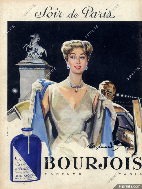 Bourjois (Perfumes) 1958 Raymond (Brénot) Soir De Paris