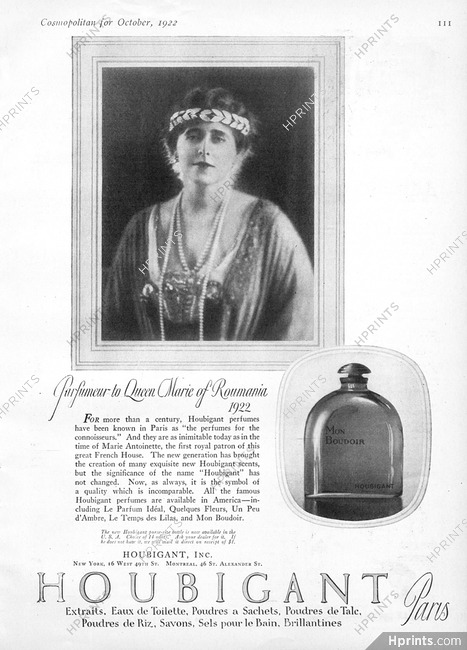 Houbigant (Perfumes) 1922 Mon Boudoir, Marie of Roumania