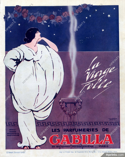 Gabilla (Perfumes) 1913 La Vierge Folle, Art Nouveau Style