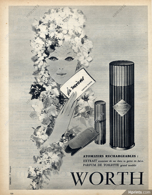 Worth (Perfumes) 1961 Je Reviens Atomizer