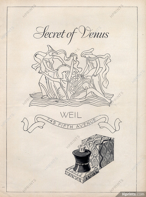 Weil (Perfumes) 1946 Secret of Venus