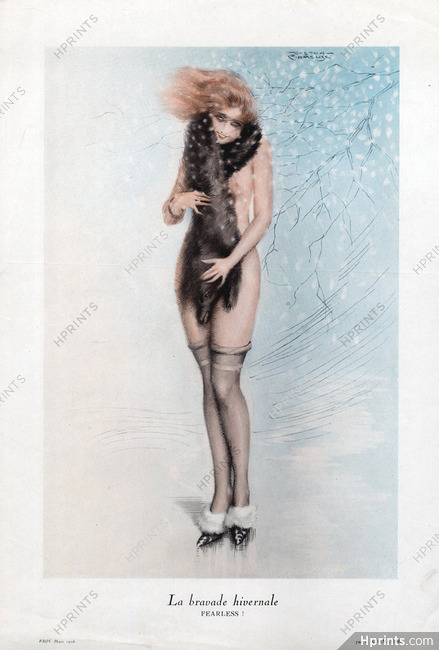 Gaston Cirmeuse 1926 La Bravade Hivernale - Fearless ! Nude