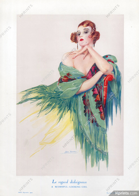 Léo Fontan 1924 Le Regard Dédaigneux - A Scornful-Looking Girl, Shawl Elegant