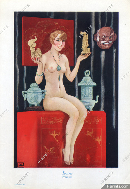 Georges Léonnec 1927 Ivoires - Ivories, Chinese Decorative Art, Sexy Nude Girl