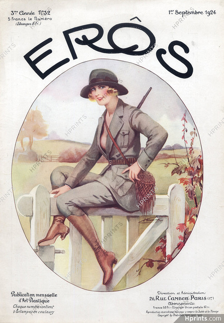Suzanne Meunier 1924 Huntress, Eros Cover