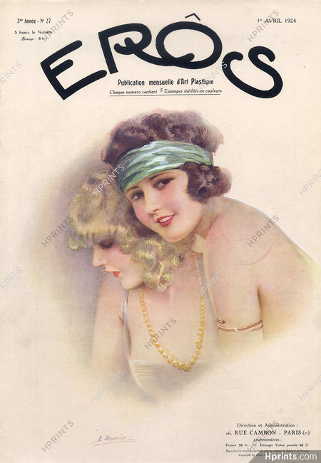 Suzanne Meunier 1924 Avril, Eros Cover