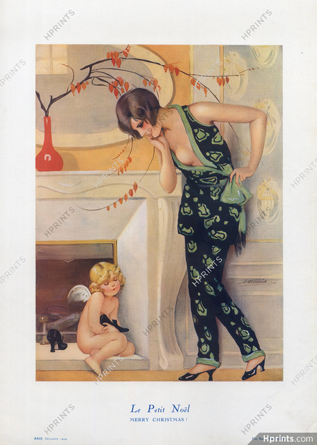 Suzanne Meunier 1924 Le Petit Noël - Merry Christmas, Angel, Pajamas