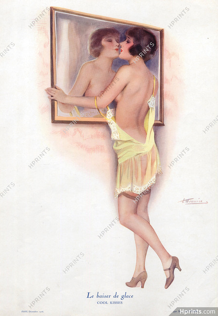 Suzanne Meunier 1926 Le Baiser de Glace - Cool Kisses, Mirror Kiss
