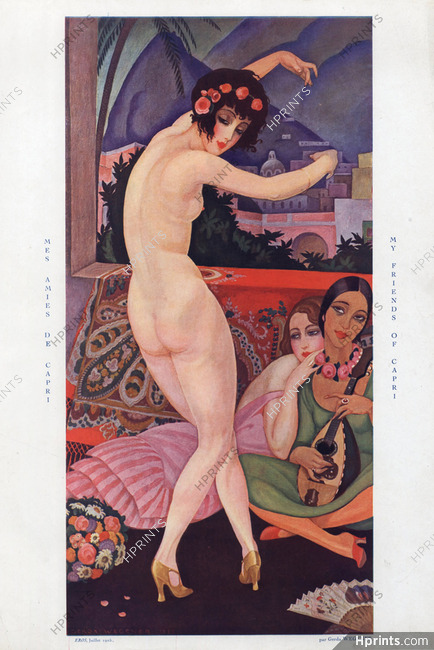 Gerda Wegener 1925 Mes Amies de Capri - My Friends of Capri, Nude Dancer, Oriental Girls