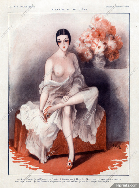 Armand Vallée 1926 Sexy Girl, Topless