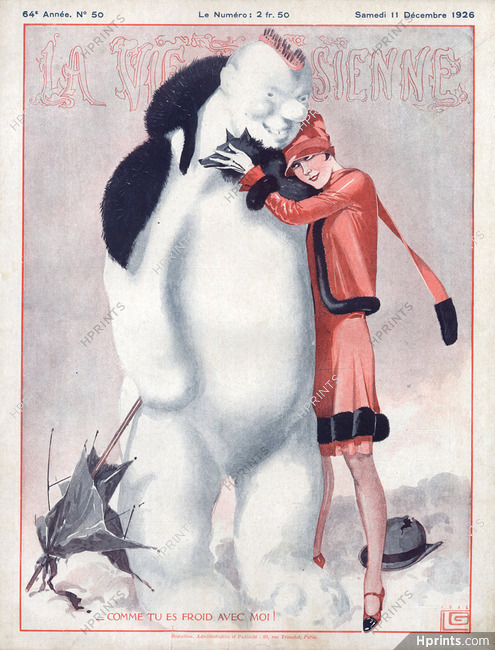 Georges Léonnec 1926 Snowman