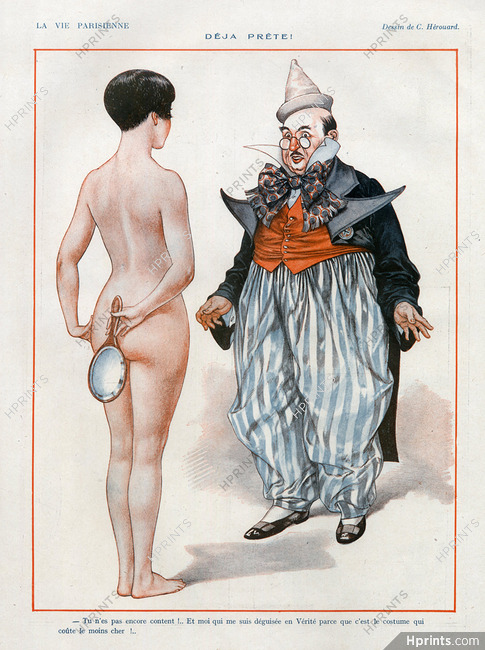 Chéri Hérouard 1926 Nude, Clown Costume, Disguise