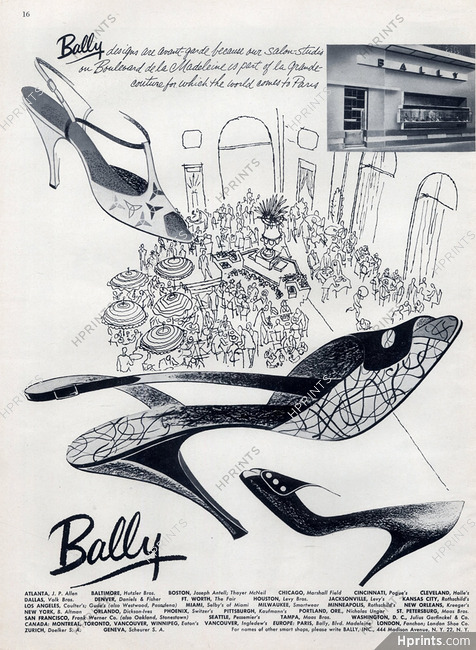 Bally (Shoes) 1954 Shop, Store Boulevard de la Madeleine