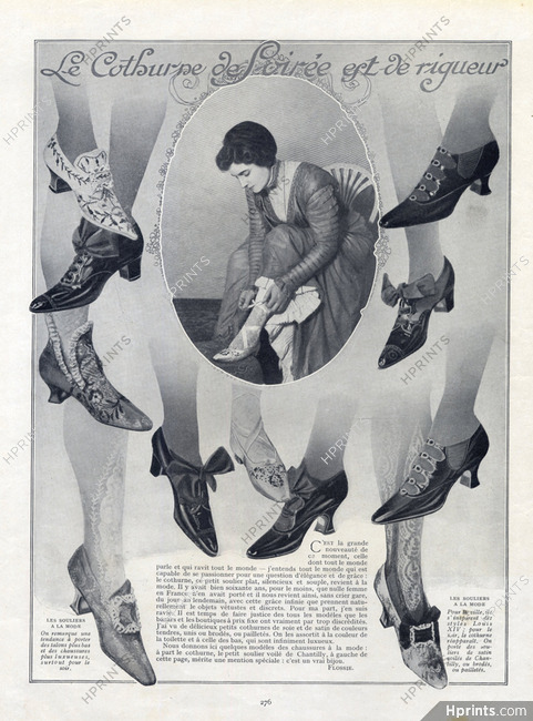 Shoes, Cothurnes de soirée 1910 Evening Buskins, Evening Shoes
