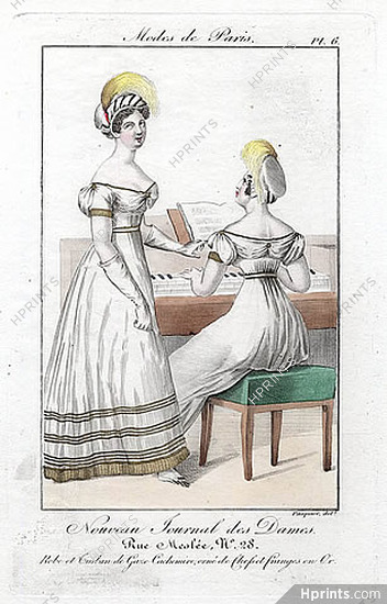 Nouveau Journal des Dames 1821 Modes de Paris N°6